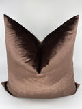 Luxury Velvet Pillow Cover in Milk Chocolate