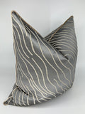 The Wave Pillow Cover in Taupe Gray