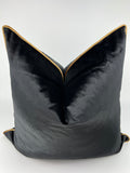 Luxury Velvet Pillow Cover in Black/Camel