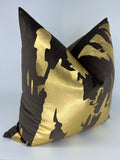 The Glam Brown & Gold Pillow Cover