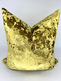 Crushed Velvet Pillow Cover in Gold