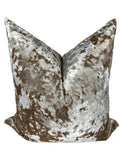 Crushed Velvet Pillow Cover in Beige
