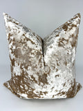 Crushed Velvet Pillow Cover in Beige