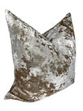 Crushed Velvet Pillow Cover in Beige