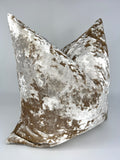 Crushed Velvet Pillow Cover in Beige