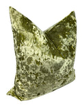 Crushed Velvet Pillow Cover in Olive