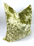 Crushed Velvet Pillow Cover in Olive