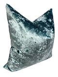 Crushed Velvet Pillow Cover in Aqua