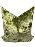Crushed Velvet Pillow Cover in Olive