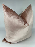 Luxury Velvet Pillow Cover in Blush Pink