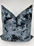 Crushed Velvet Pillow in Steel Blue