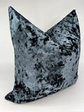 Crushed Velvet Pillow in Steel Blue