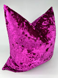 Crushed Velvet Pillow in Hot Pink
