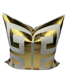 The Athens Pillow Cover in White & Gold