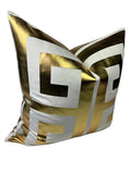 The Athens Pillow Cover in White & Gold