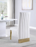 The Celeste White Faux Leather Dining Chair