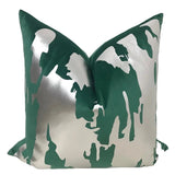 The Glam Green & Silver Pillow Cover