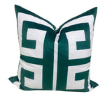 The Athens Pillow Cover in Green & White