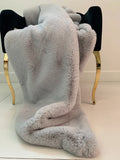 The Stella Faux Fur Throw In Silver