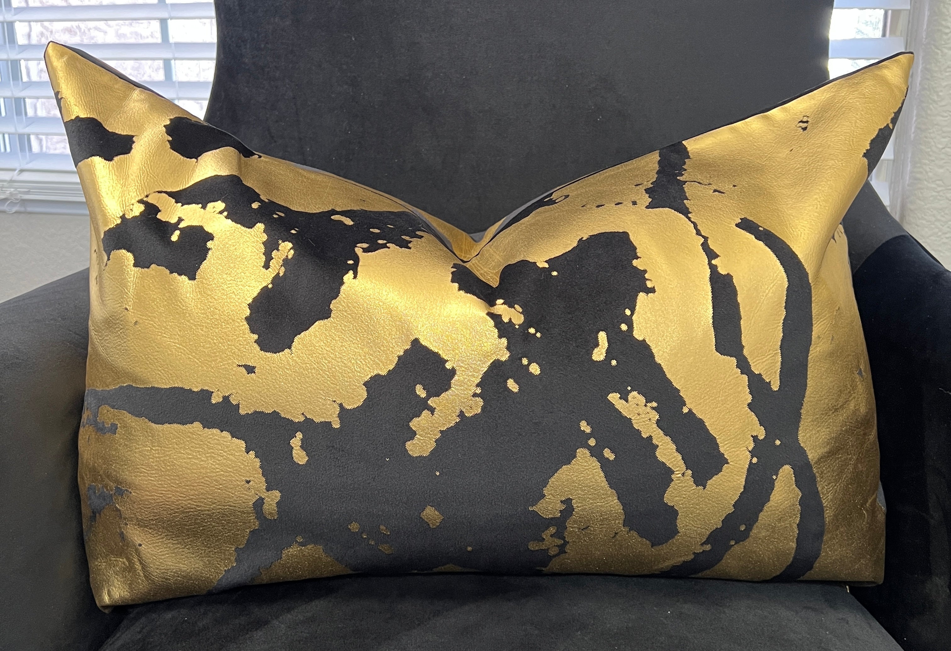 The Luxe Gold & Black Pillow