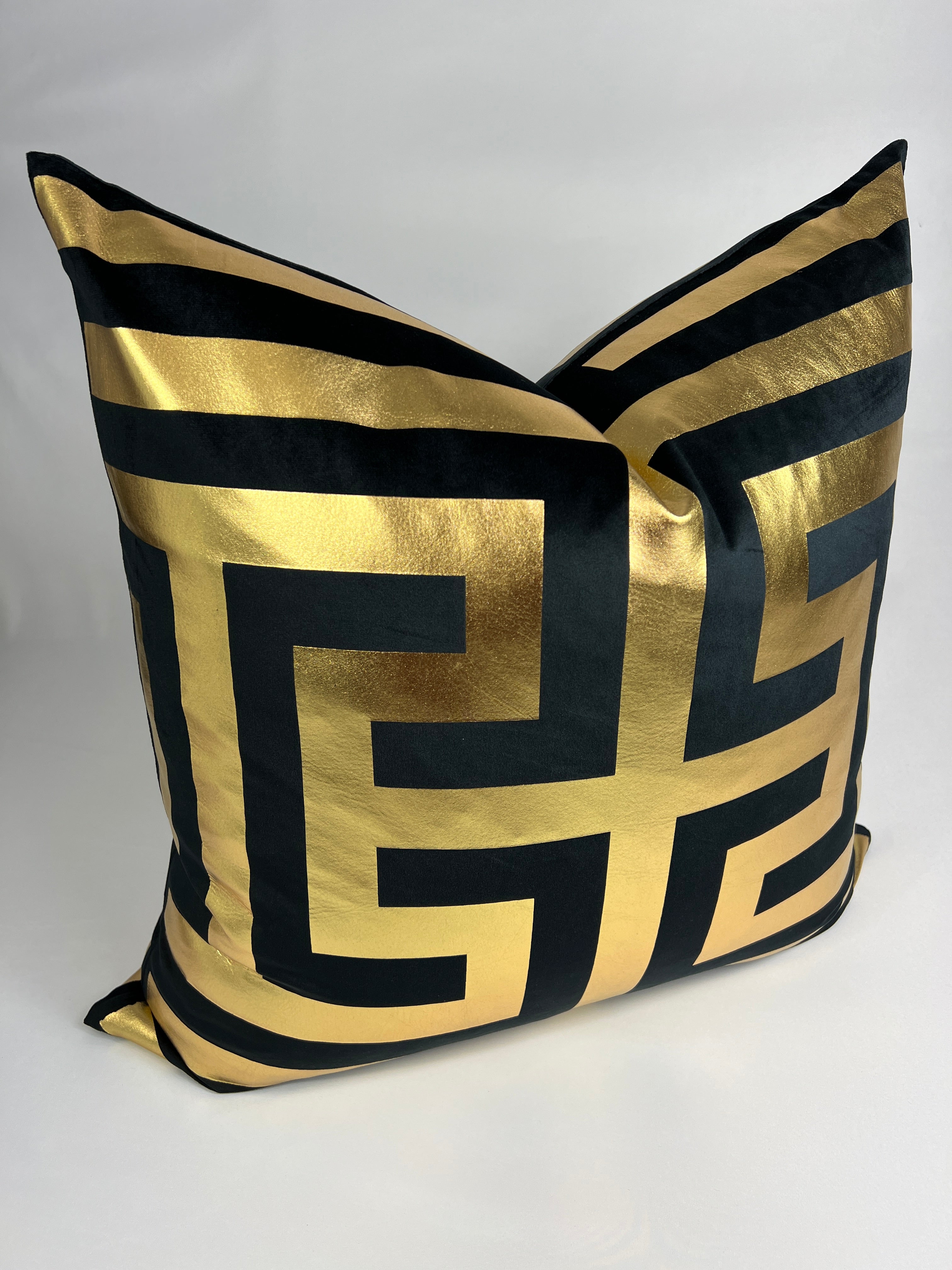 Gold greek cheap key pillow