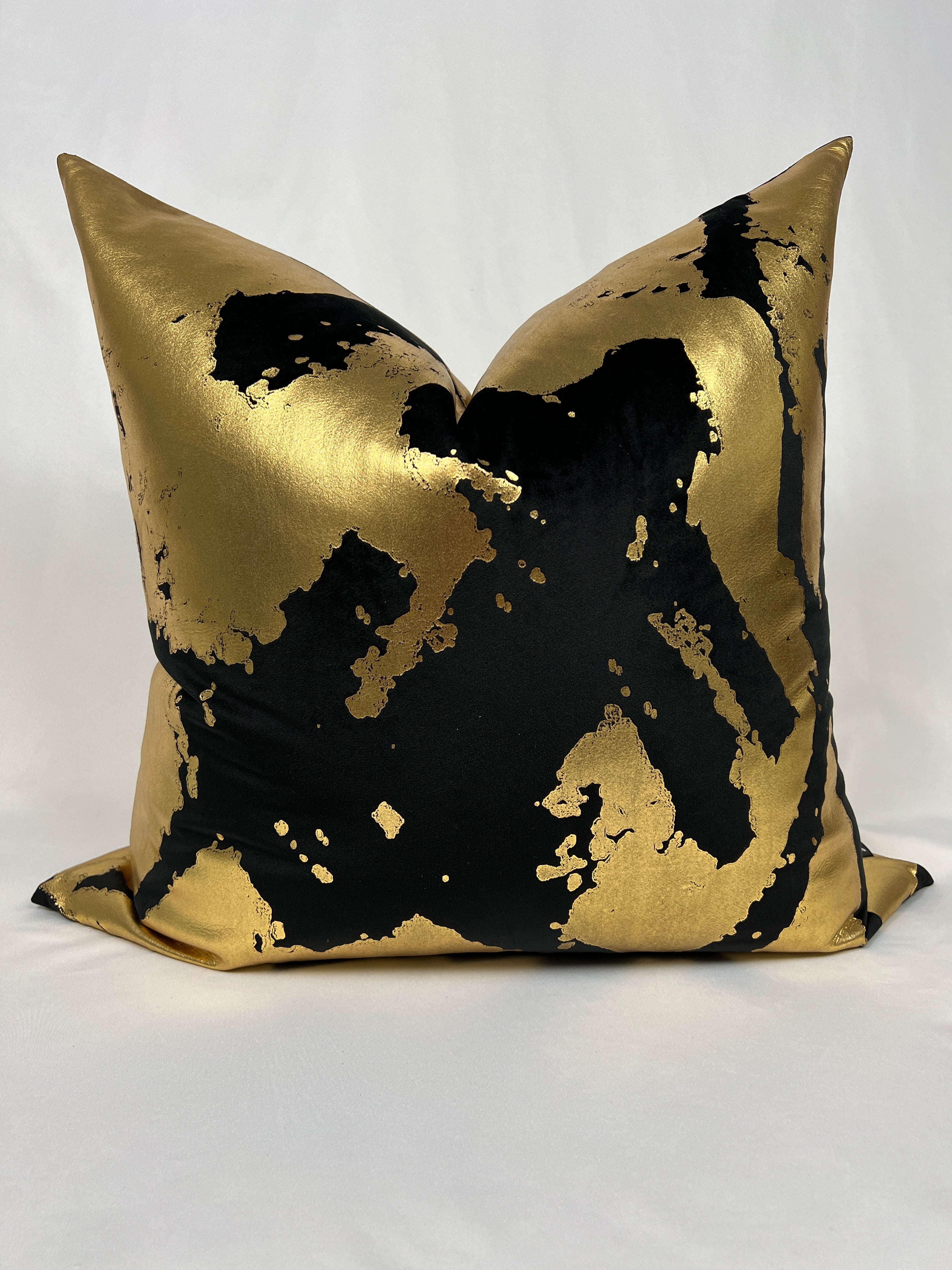 The Luxe Gold & Black Pillow