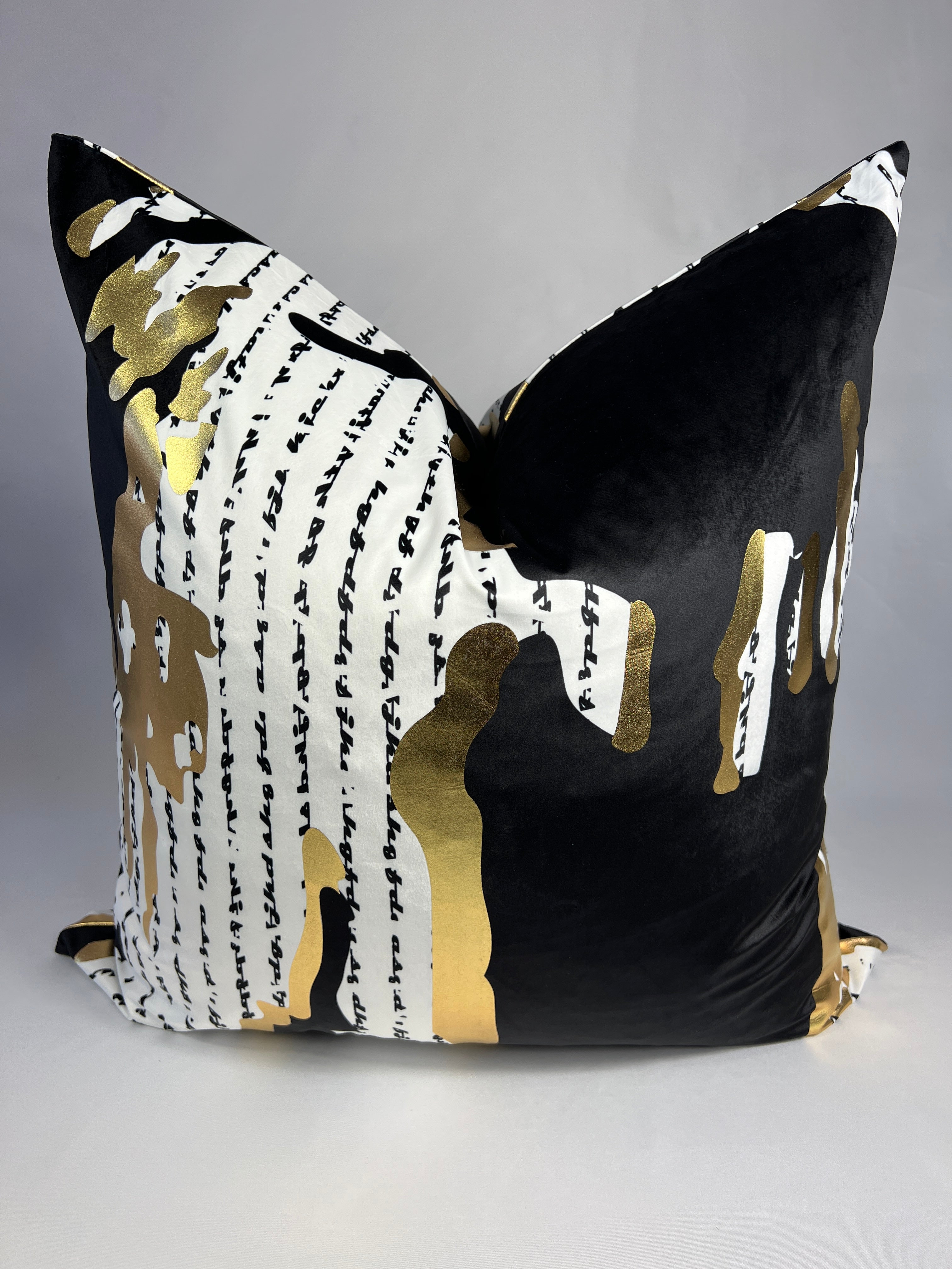 The Coco Pillow in Black, Gold, & White